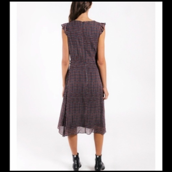 Lenon x Anthropologie Matilda Plaid/Checkered Faux Wrap Ciffon Dress Size XS - Picture 2 of 16